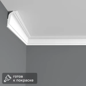 Плинтус потолочный полистирол для натяжного потолка Classic-4 белый 30x50x2000 мм