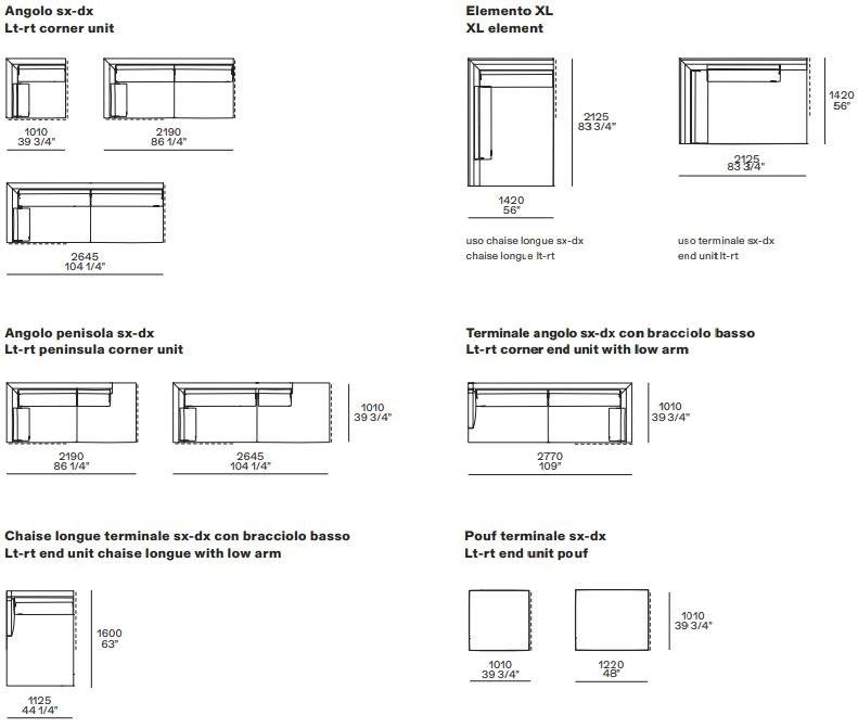 Poliform Диван из ткани с шезлонгом sun-id-1468923 - Вид №3