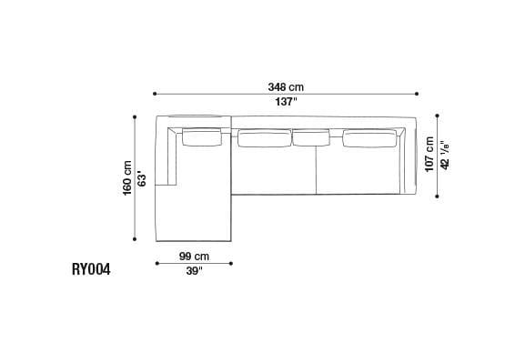 Угловой диван из ткани B&B Italia ARCH-00050600 - Вид №27