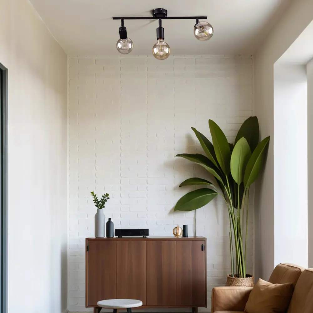 Люстра потолочная Реал 3 лампы 10 м² цвет черный РОССВЕТ STLM-2025366 - Вид №9