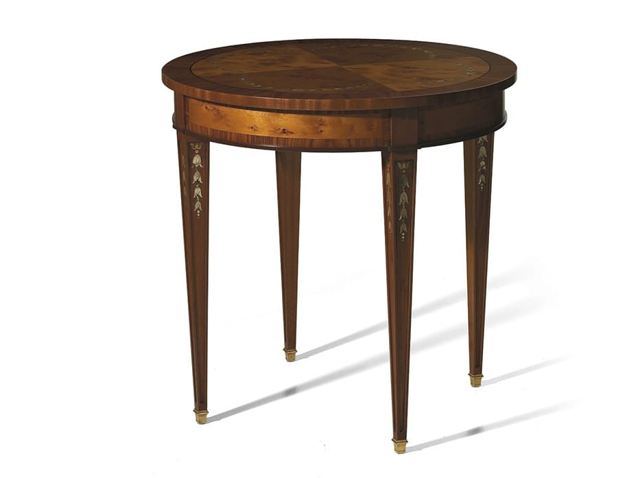 Круглый журнальный столик из тиса и розового дерева OAK Галерея ARCH-00042085 - Вид №1