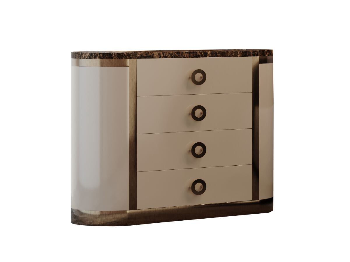 Деревянная овальная тумбочка с ящиками EUPHORIA SCINNY ARCH-00132429