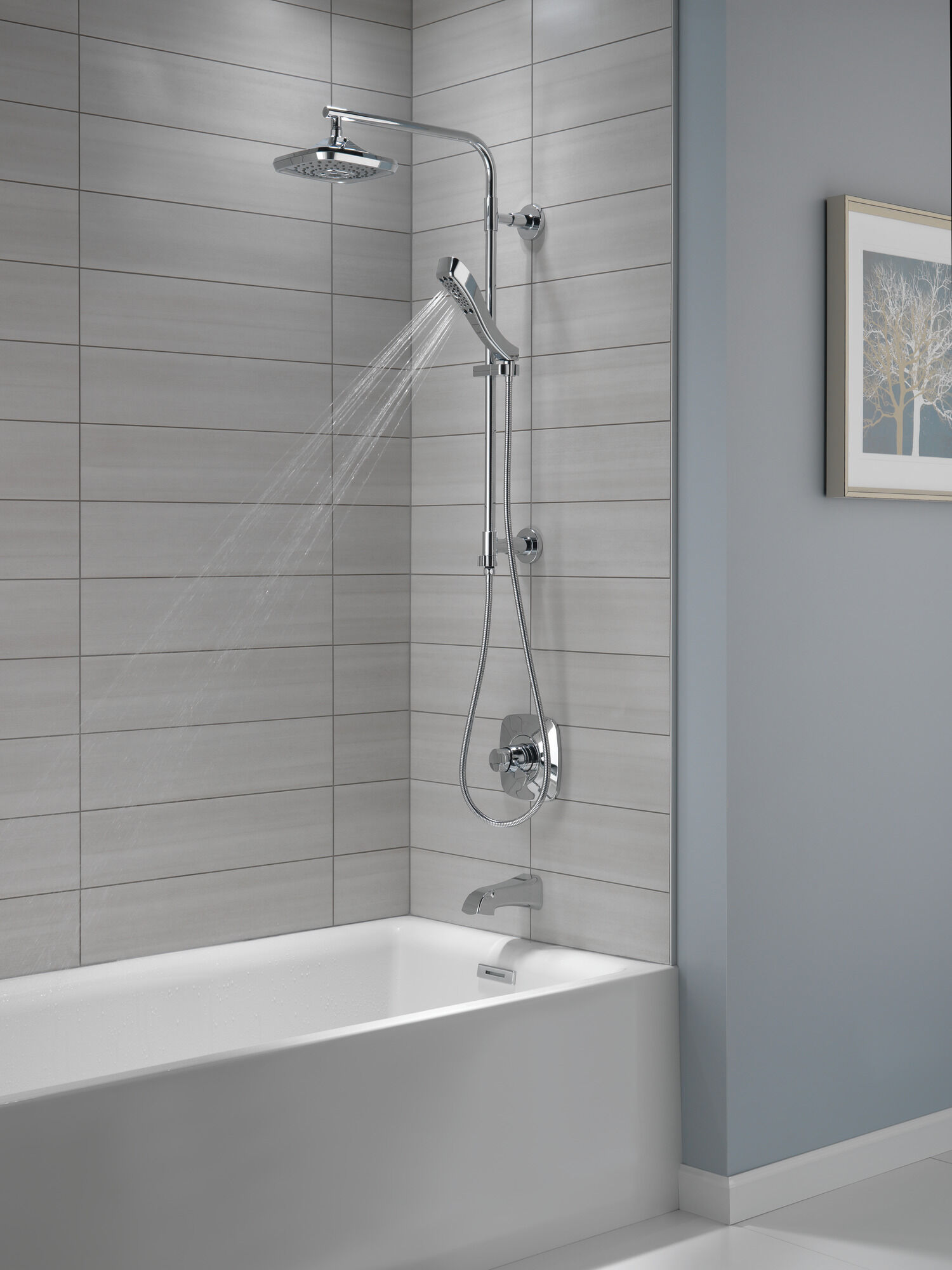 52690-CZ H2Okinetic® 3-х позиционная душевая лейка Raincan Delta Faucet Universal Showering Шампанское бронза  - Вид №6