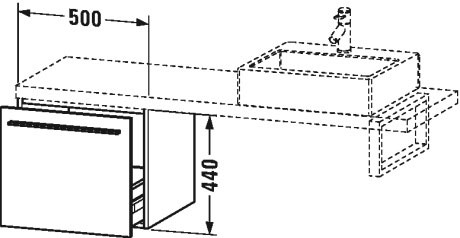 XL542200707 X-Large Шкафчик для компактной консоли Бетонно-серый матовый декор Duravit - Вид №1