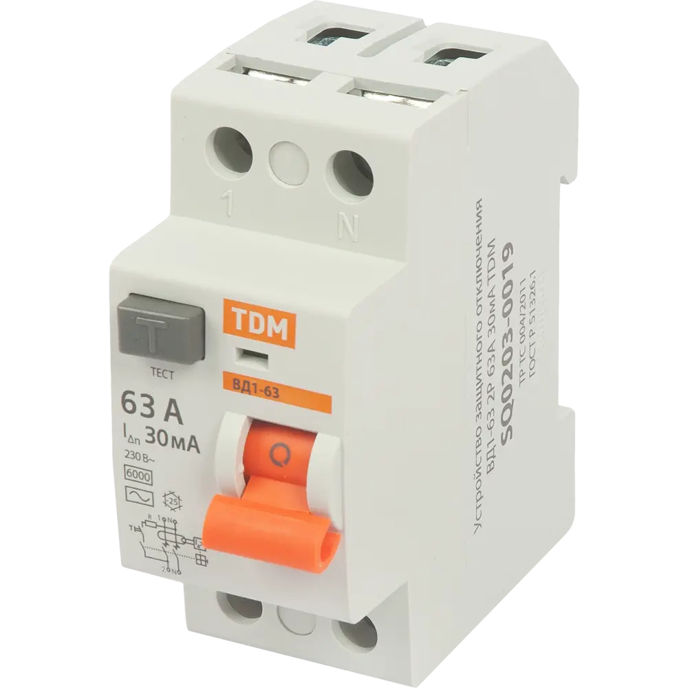 УЗО TDM Electric ВД1-63 - защита от токов утечки для домашней сети 84399429 STLM-0049213