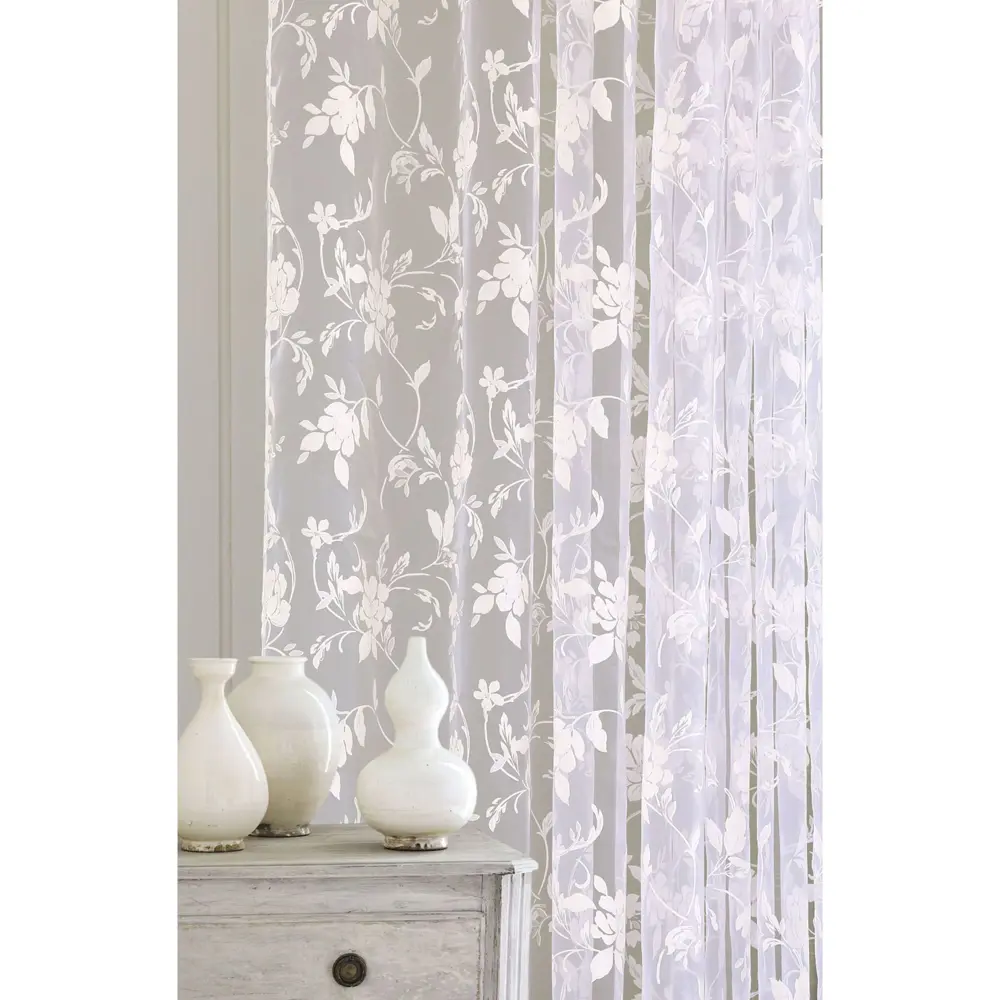 Тюль на ленте «Цветы» 250х260 см органза цвет экрю GARDEN STLM-2002365 - Вид №3