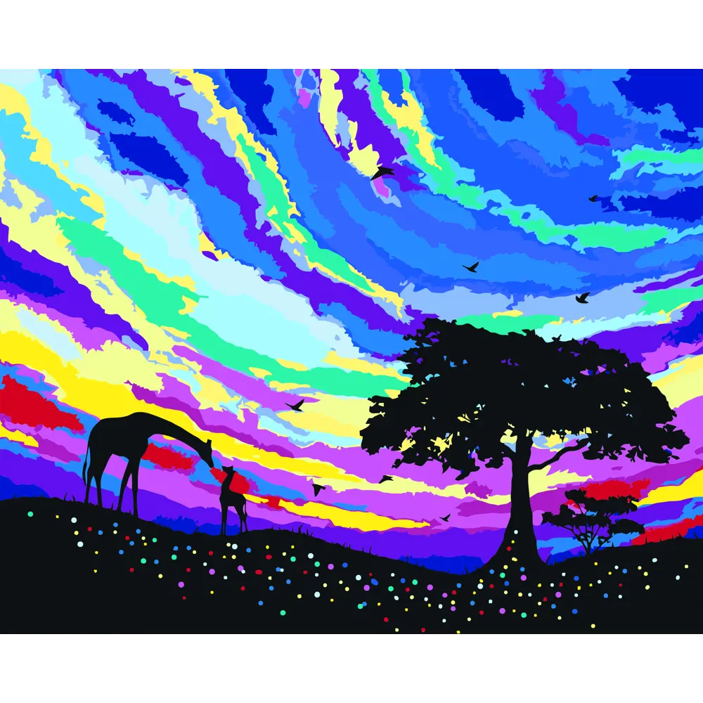 Картина по номерам Африканск закат 40х50 см FBRUSH STLM-2124053