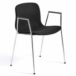 Стул AAC19, черный с алюминиевым основанием