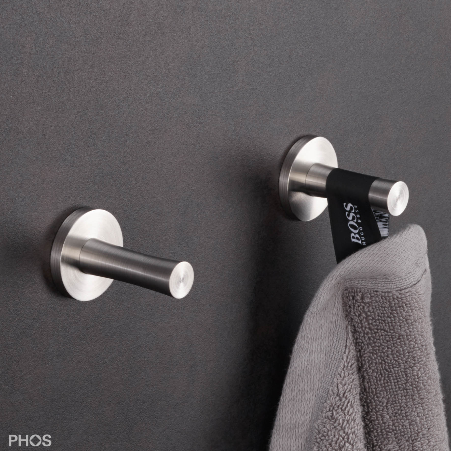 HF14-50K45-B Крючок для полотенец flow ø14 мм, длина 5,6 см для приклеивания. PHOS 