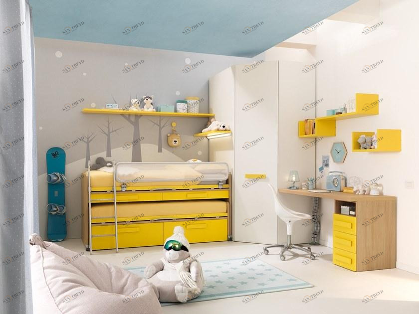 Moretti Compact Деревянная спальня с выдвижной кроватью sun-id-1441630