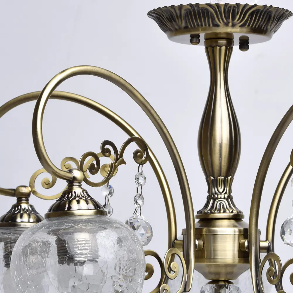 Люстра Моника 5xE27x60 Вт, металл/стекло, цвет бронза/прозрачный MW-Light STLM-2060605 - Вид №6