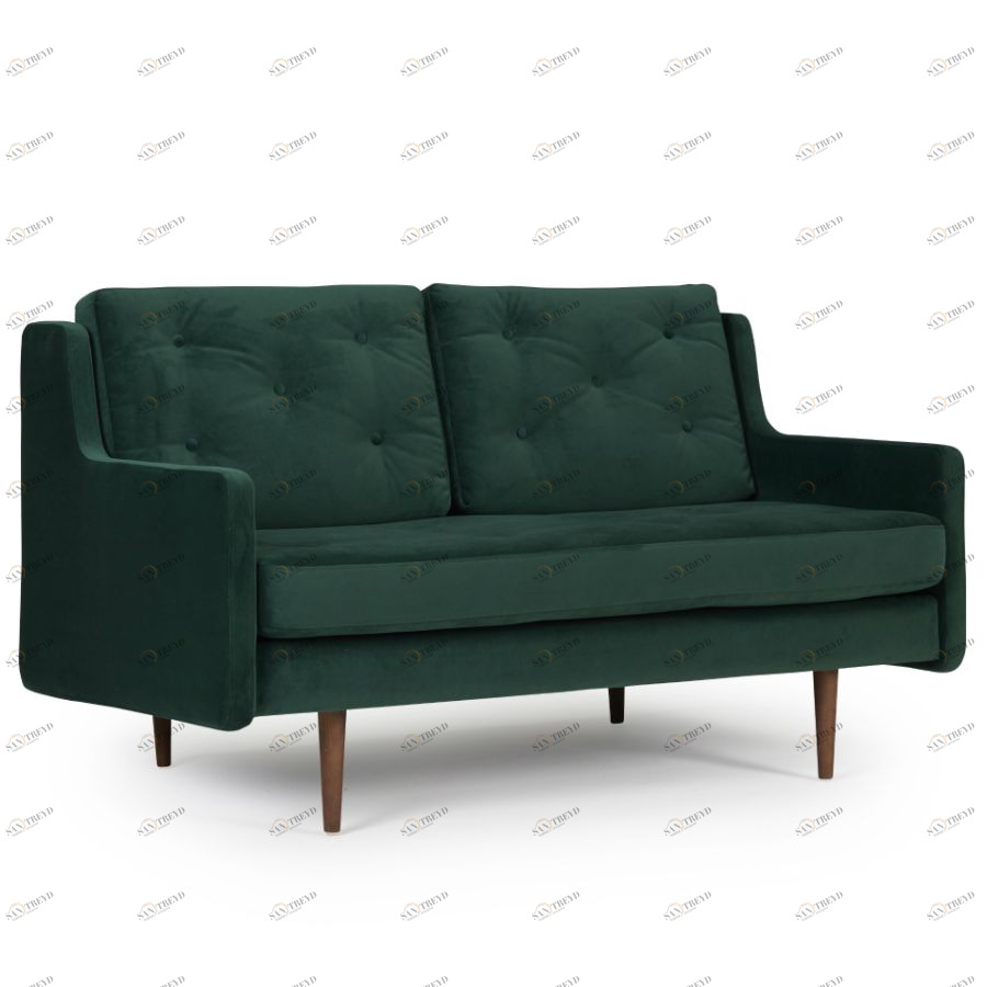 Диван двухместный Holme с ножками из дуба/ореха, темно-зеленый Kragelund 28102208603