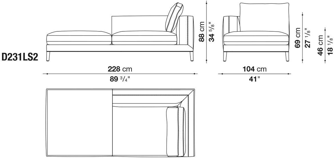 Maxalto Модульный угловой диван из ткани Dives sun-id-1407259 - Вид №9
