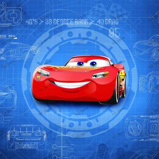 8-488-Cars3-Blueprint Фотообои Komar Disney 3.68х2.54 м 8488CARS3BLUEPRINT