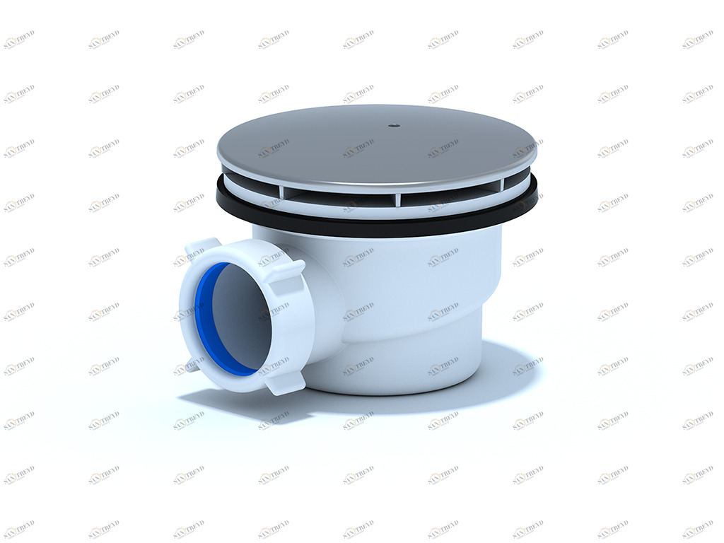 Сифон АНИ для душевого поддона 1 1/2"х90 мм, h 65 хром E320C АНИ пласт 7238