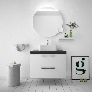 81700 SALGAR Мебель для умывальника FUSSION CHROME 800 2 ящика WHITE COTTON 797 x 540 x 450 мм Белый хлопок