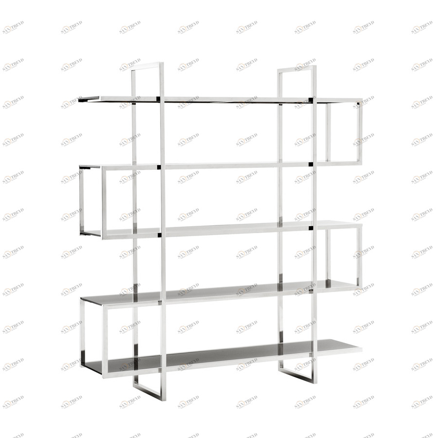 Стеллаж металлический хром Soto от Delight Collection DELIGHT COLLECTION  248293 Хром;черный 