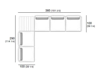 5-местный тканевый угловой садовый диван RODA ARCH-00105713 - Вид №9