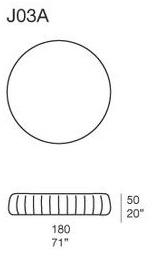 Paola Lenti Изогнутый садовый диван со съемным чехлом из ткани  J03a  - Вид №5