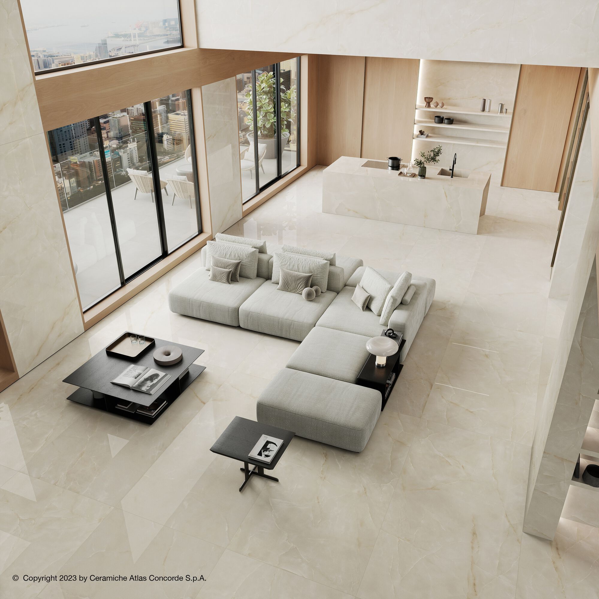 Напольное / керамогранит с эффектом оникса Atlas Concorde Marvel Onyx ARCH-00100320 - Вид №12