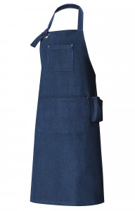 60341 Фартук " DENIM" с нагрудником dark blue (темно-синий) RICON  Одежда для официантов  размер