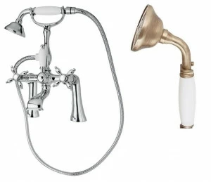 Смеситель на борт ванны с ручным душем, шлангом 150 см CEZARES NOSTALGIA-PBV-02-Bi