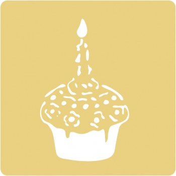 2810600 Трафарет для тиснения бумаги, 65x65 мм, упаковка 1 шт., праздничный торт № 1 Rayher 