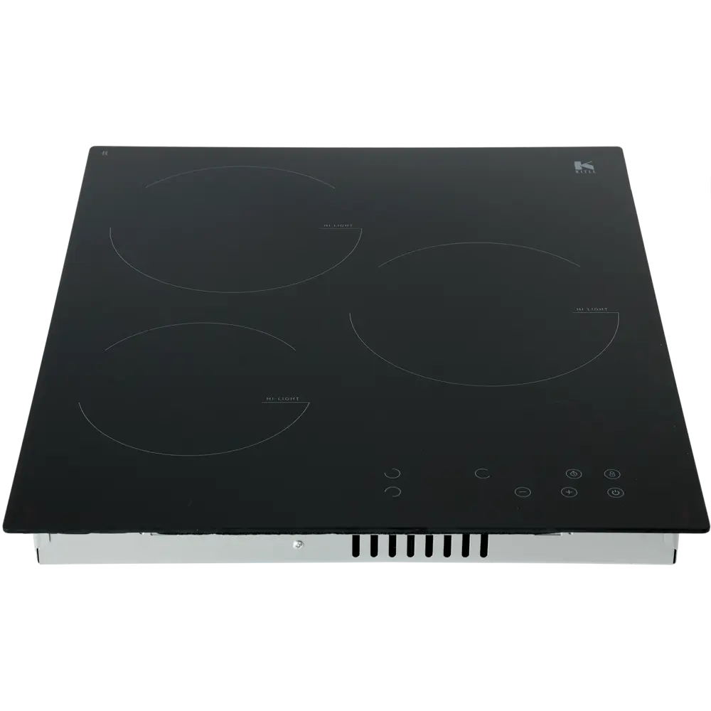 Электрическая варочная панель Kitll KHH 4501 BLACK 45 см 3 конфорки цвет чёрный STLM-2001836 - Вид №2