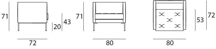 Living Divani Кресло из ткани со съемным чехлом с подлокотниками Lipp sun-id-1419130 - Вид №4