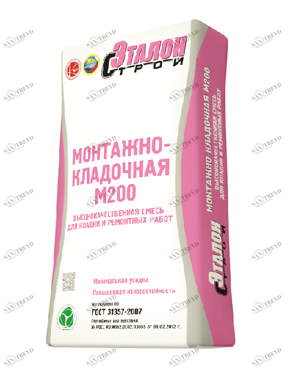Монтажно-кладочная смесь М200 Эталон 50кг 13224