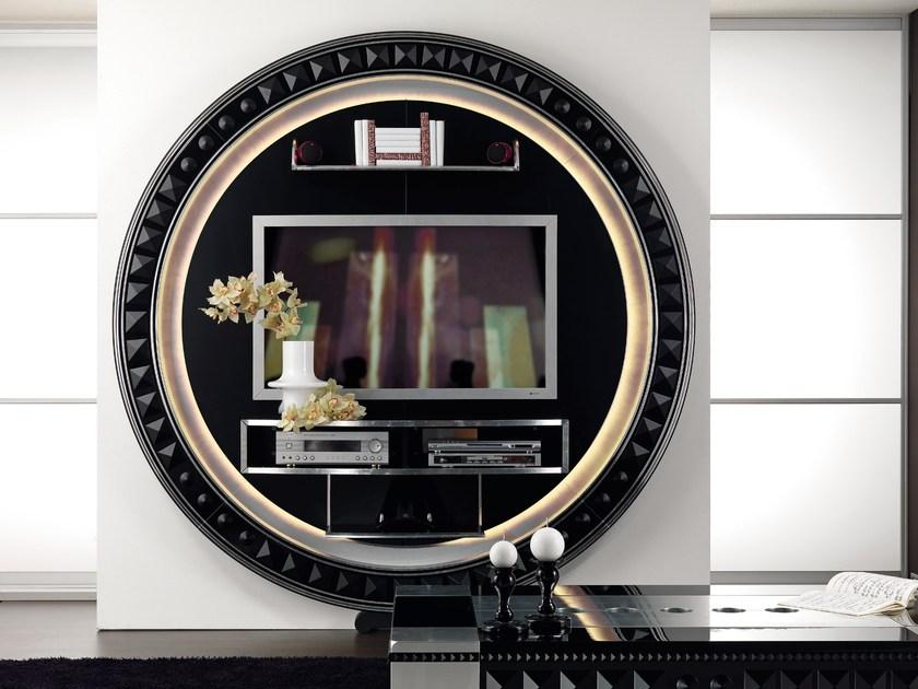 Vismara Design Тумба под ТВ из лакированного дерева с системой прокладки кабелей Classic sun-id-1402909 - Вид №10