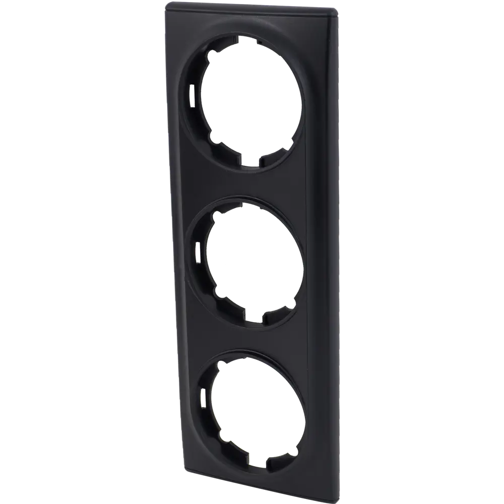 Рамка для розеток и выключателей Onekey Florence 3 поста, цвет чёрный ONEKEYELECTRO STLM-2068718 - Вид №1