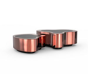 0-292 Центральный стол из полированной меди с волнистой поверхностью Boca Do Lobo