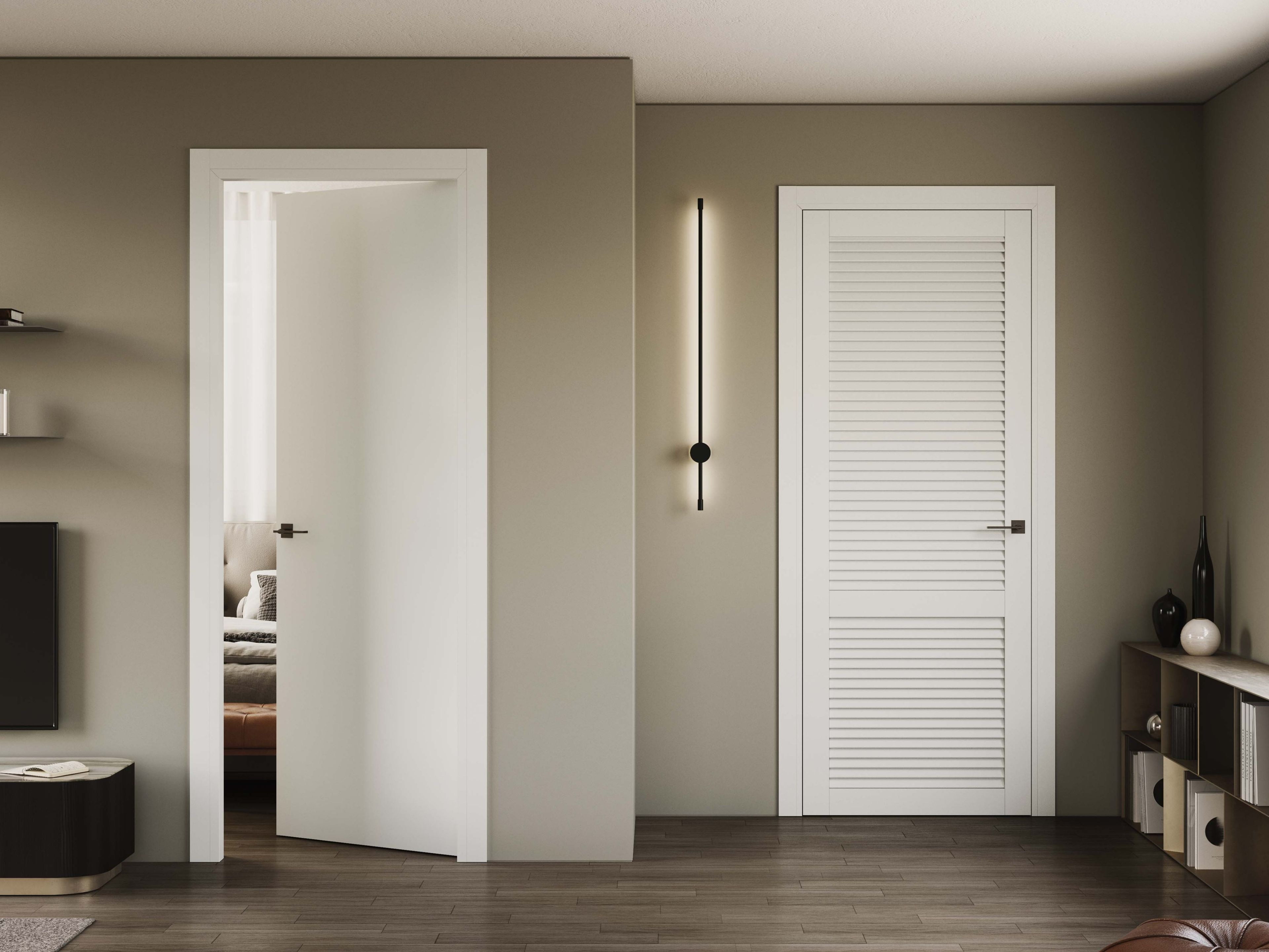 Лакированная распашная дверь BARAUSSE деревянные двери ARCH-00090415 - Вид №1