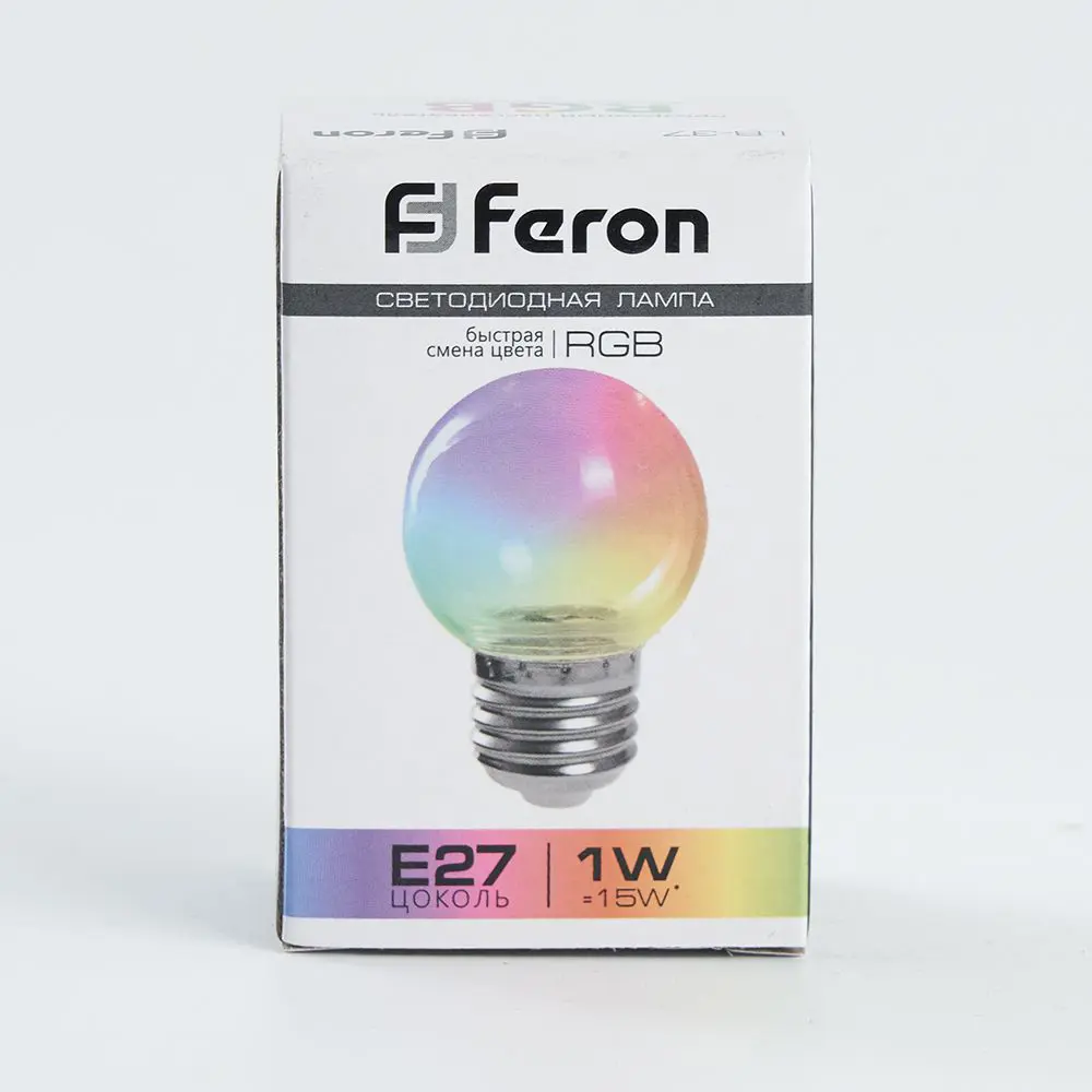 Лампа светодиодная Feron E27 LB-37 220 В 1 Вт шар быстрый регулируемый цвет света RGB 85499845 STLM-2108707  - Вид №3