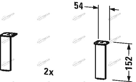 BR979301818 Ножка Brioso #BR9793 152 x 44 x 10 мм Белый матовый, декор Duravit