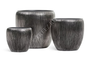 41.3320-06-044-DSL-30 Кашпо  Effectory - серия Wow - Конус-Чаша - Стальное серебро Цветочная коллекция