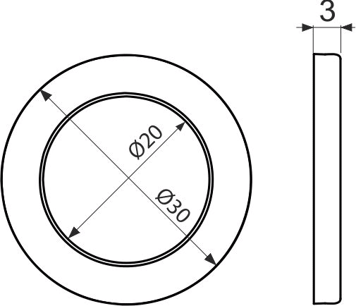 Прокладка состоящая из двух частей 1" ALCAPLAST A7992 - Вид №1