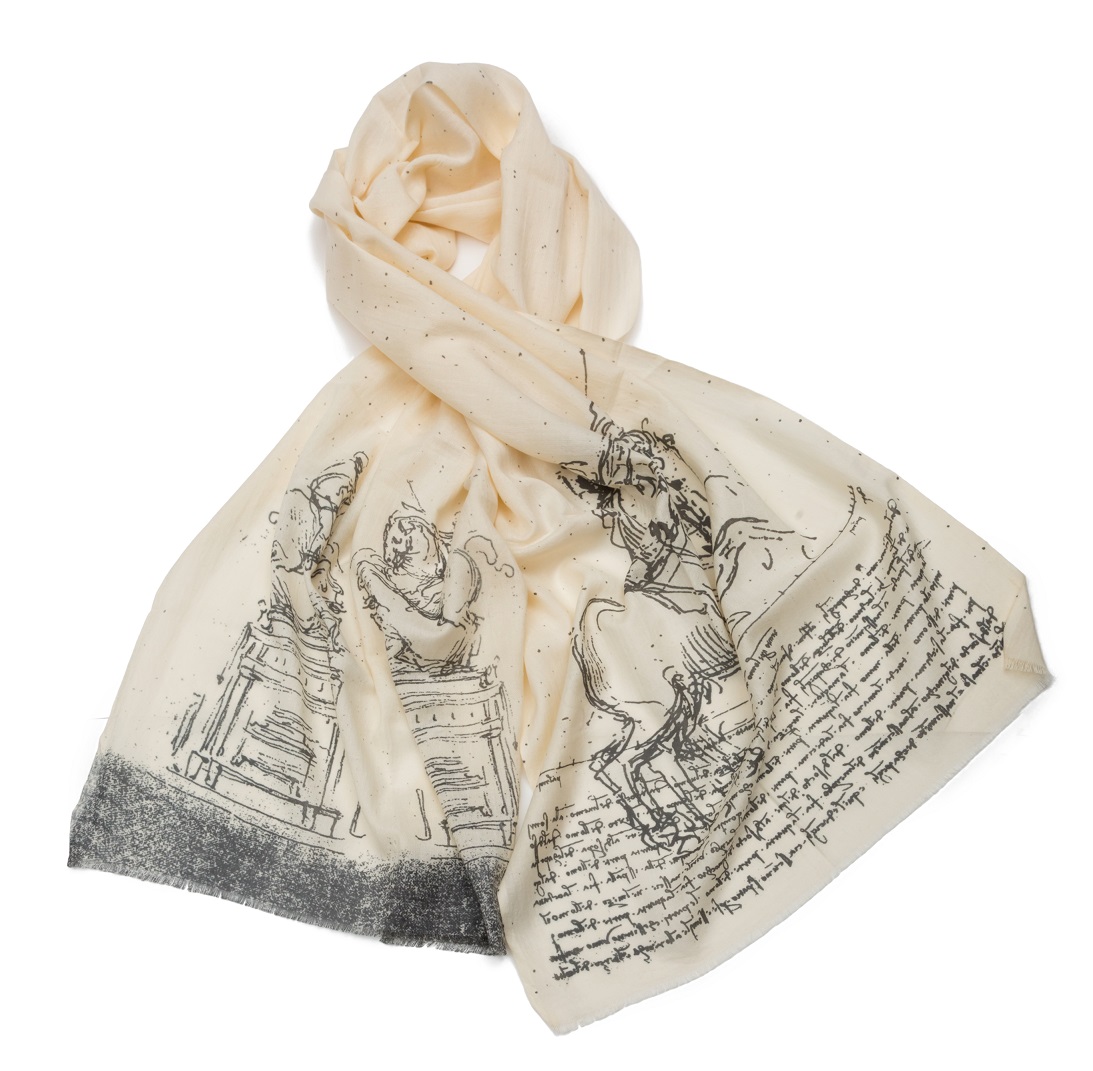 LEONARDO Шарф ecrue 50/180 слоновая кость 100% хлопок PETRUSSE Santreyd 