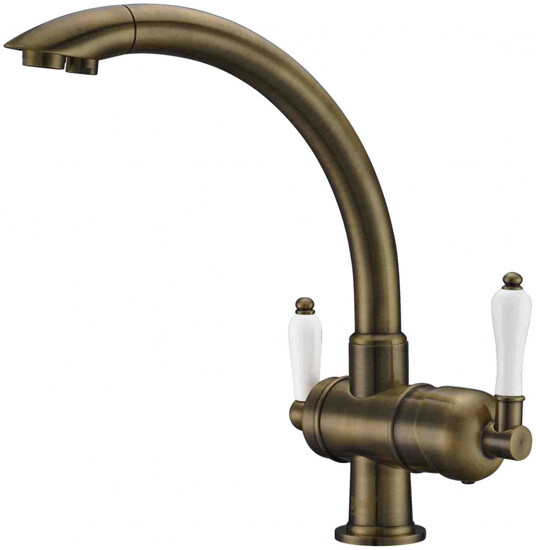 Смеситель ZorG Clean Water ZR 327 YF ANTIQUE для кухонной мойки, бронза