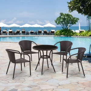 Мебель садовая коричневая, искусственный ротанг на 4 персоны Lola AFINA  130571 Коричневый