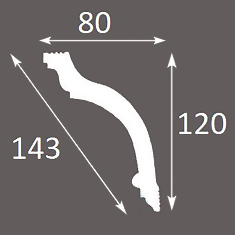 Плинтус потолочный пенополистирол NMC GV белый 80x120x2000 мм STLM-2054911 - Вид №7