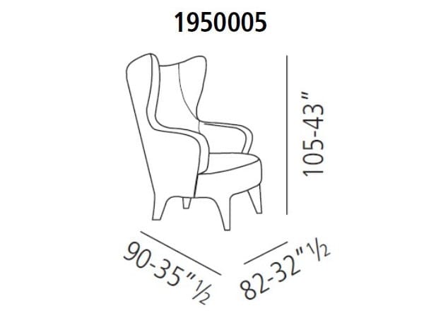 Тканевое кресло с подлокотниками Vibieffe 1950 атмосфера ARCH-00134256 - Вид №2