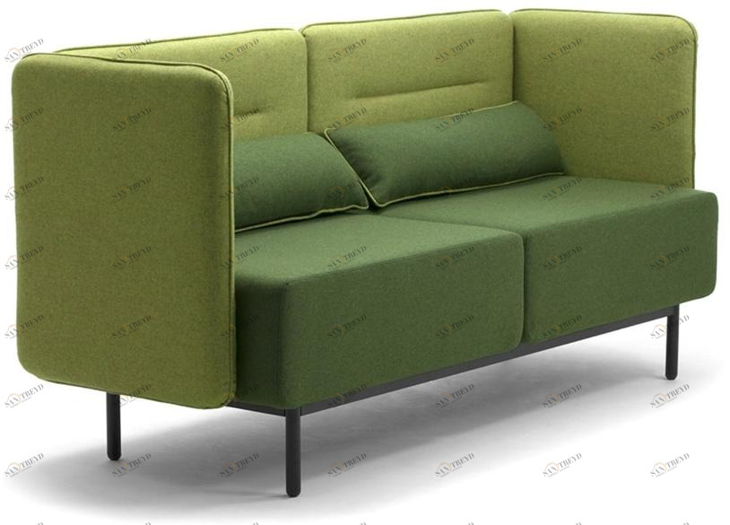 Leyform Огнестойкий 2-местный тканевый диван с разъемом USB Around sun-id-1430483