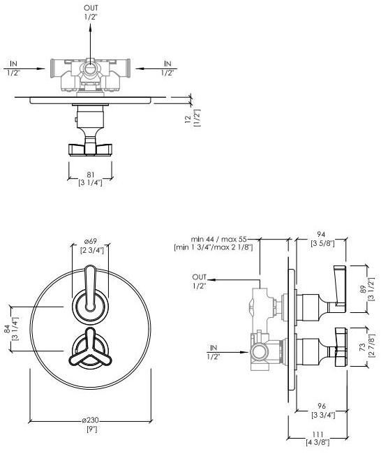 Devon&Devon Термостатический смеситель для душа Manhattan Mnh470(1-2)nk - Вид №1