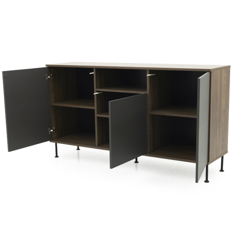Сервант Tenzo Daxx, меламин/металл, 90х163х43 см, серо-коричневый 7175334 - Вид №3