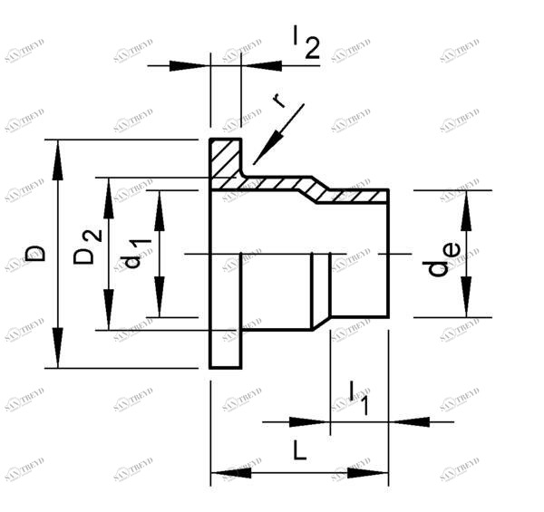 SANIT 751111106 Выход помощь, PP, короткие, SDR 17 / 17,6 