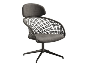 Спицевое вращающееся кресло с подлокотниками