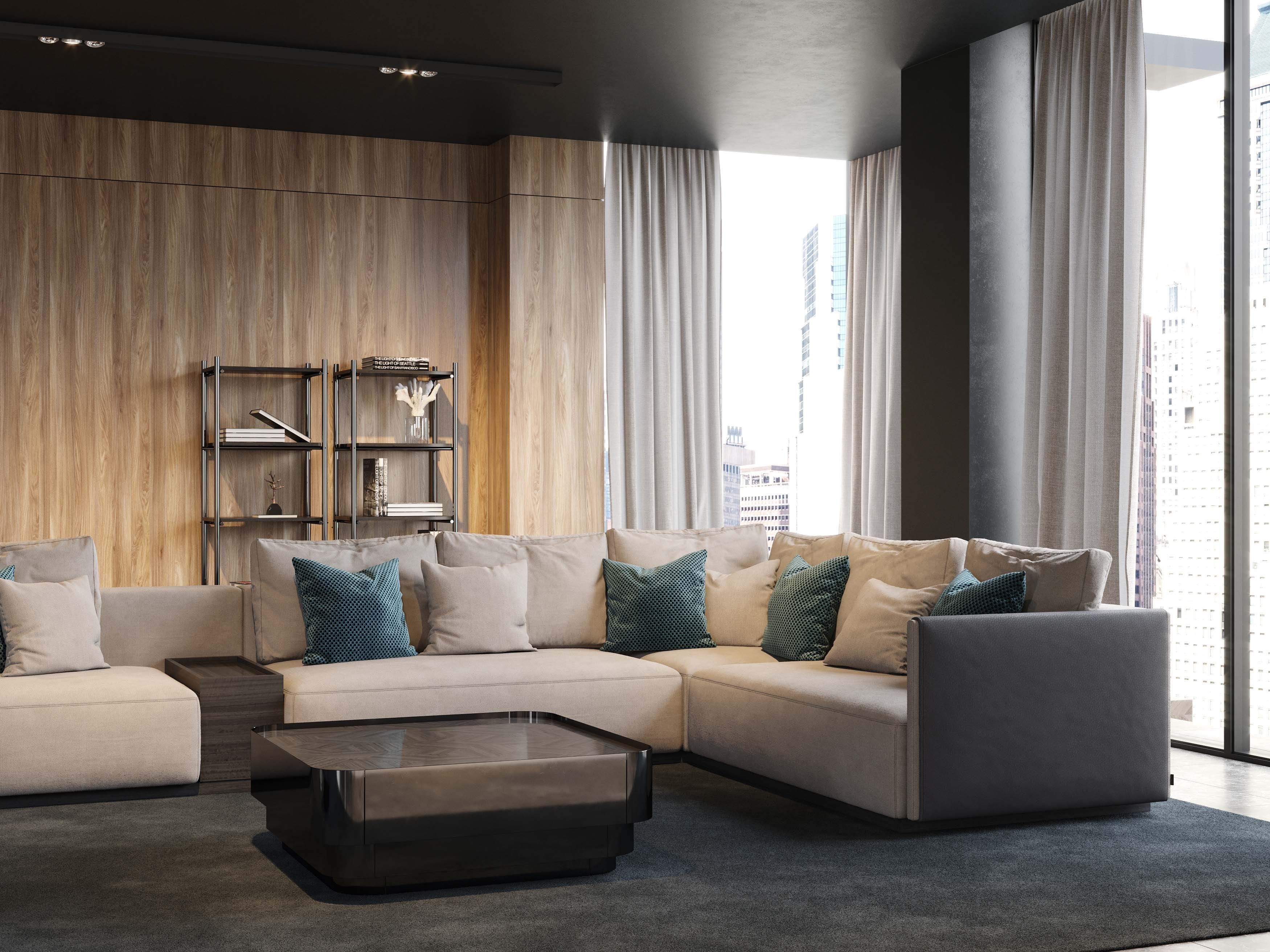 Деревянный шпон квадратный низкий журнальный столик Stylish Club His &amp ARCH-00143885 - Вид №8