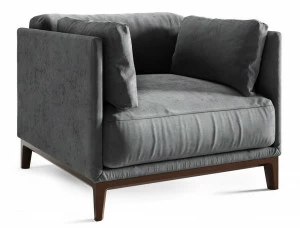 Кресло с мягкими подлокотниками и подушками серое Case THE IDEA ДИЗАЙНЕРСКИЕ 00-3952356 Серый